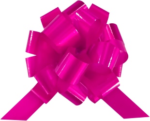 Бант Шар, Фуксия, Лаковый, 10 см, 1 шт. в упак. 