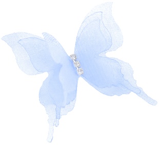 Декоративные бабочки Воздушные, трехслойные, из шифона, Голубой, 4,5*5 см, 10 шт.